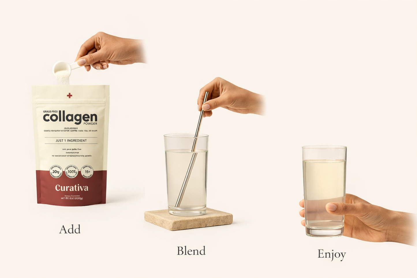 Curativa™ Grass-Fed Collagen Peptides – 300g Pouch