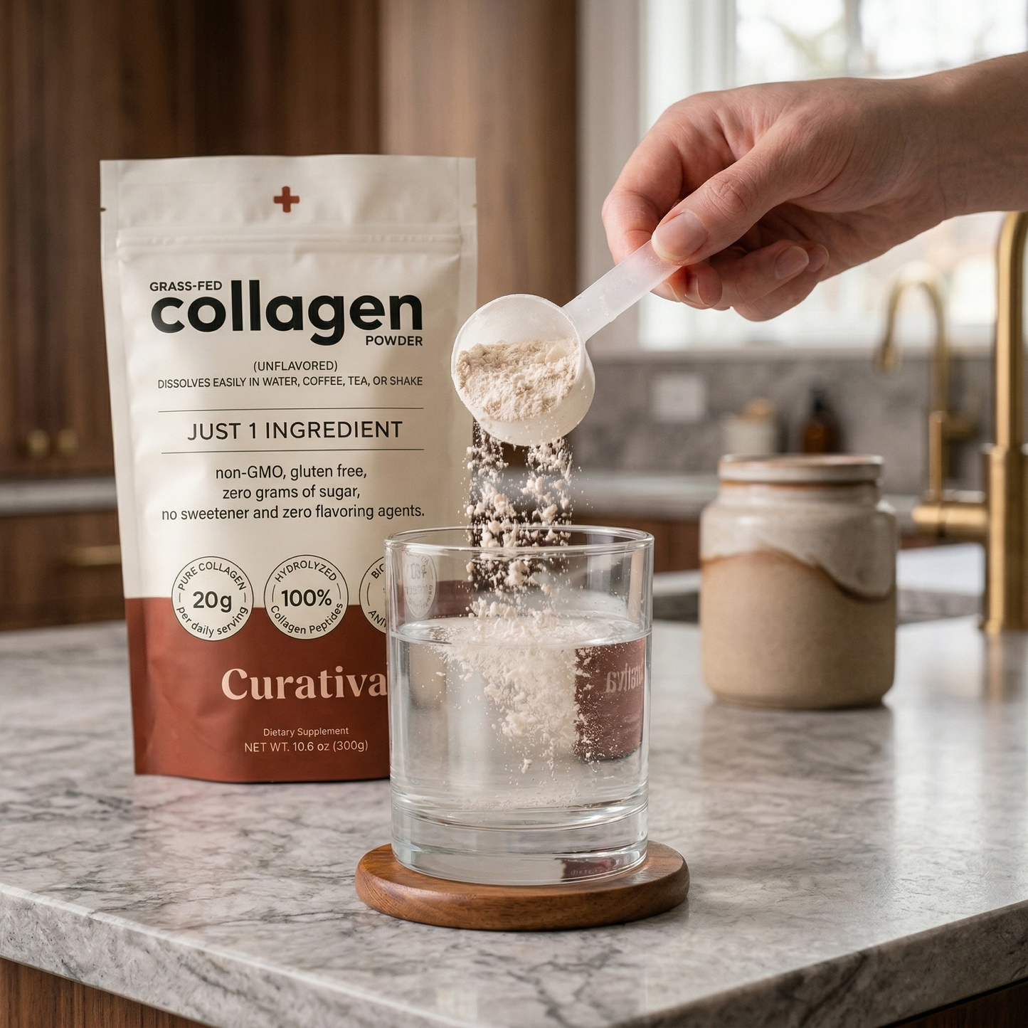 Curativa™ Grass-Fed Collagen Peptides – 300g Pouch